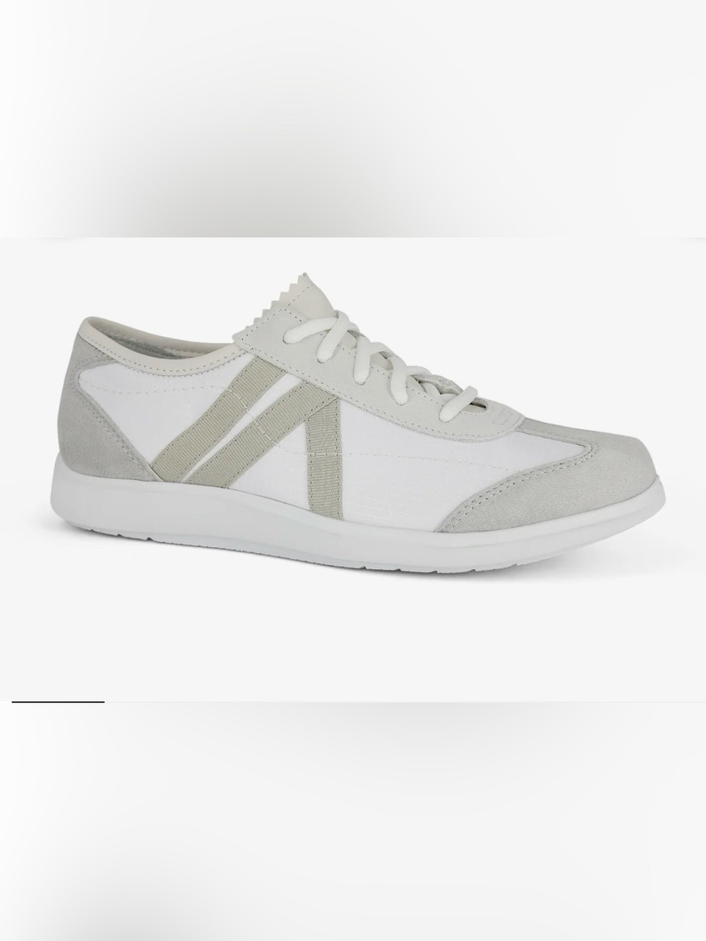 Munro White and Light Gray Women's Lace-Up Sneakers